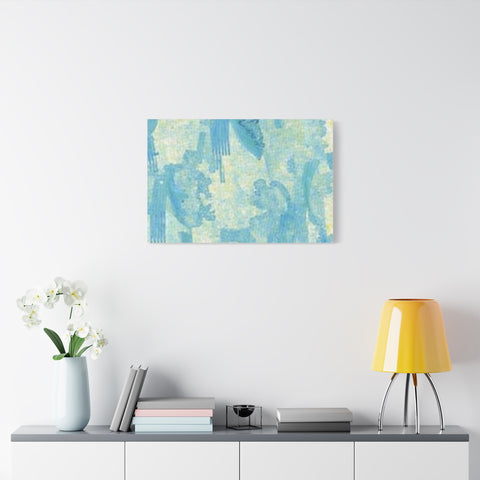 Abstract Aqua Brushstroke Canvas Print — Coastal Blue Wall Art