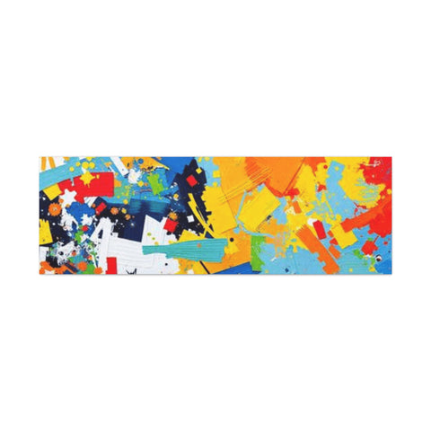 Abstract Splash Colorful Matte Canvas Wall Art – Vibrant Modern Stretched Print