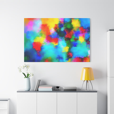 Abstract Rainbow Splash Matte Canvas Print