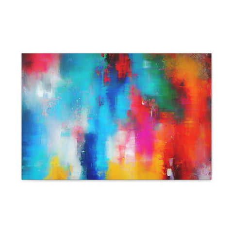 Vibrant Abstract Color Splash Matte Canvas Print