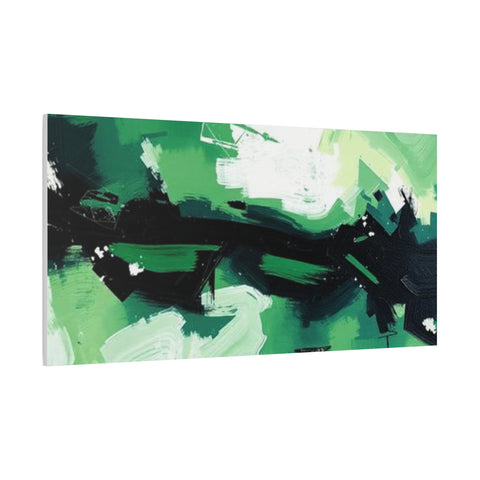 Abstract Green Brushstroke Canvas Print