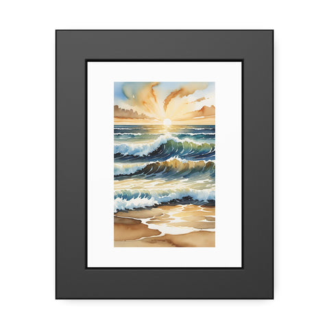 Ocean Sunset Framed Poster — Coastal Wave Art Print
