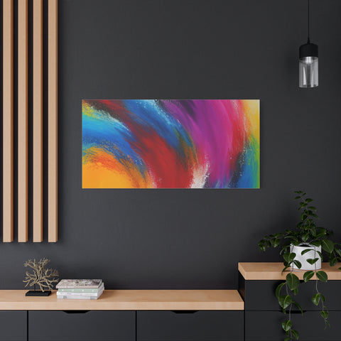 Abstract Rainbow Swirl Matte Canvas Print (Stretched)