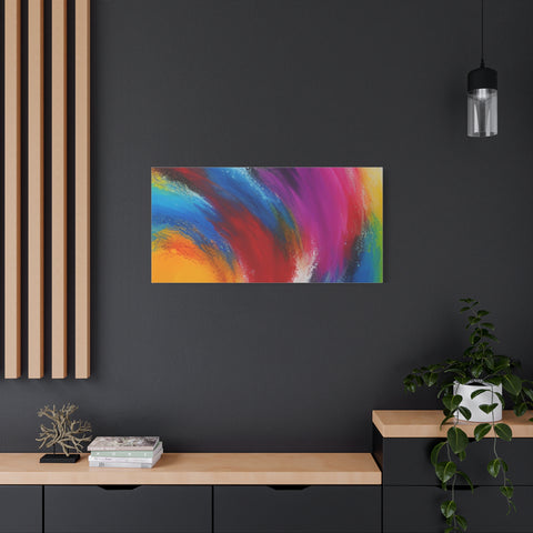Abstract Rainbow Swirl Matte Canvas Print (Stretched)