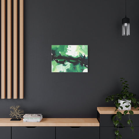 Abstract Green Brushstroke Canvas Print
