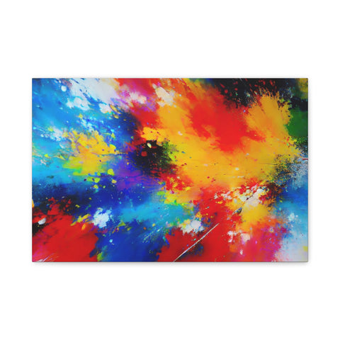 Abstract Color Splash Matte Canvas Print — Vibrant Stretched Wall Art
