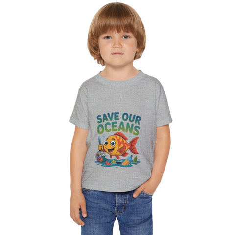 Save Our Oceans Toddler T-Shirt — Cute Fish Environmental Shirt for Kids