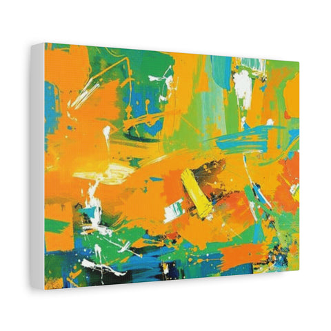 Abstract Orange & Green Canvas Art — Vibrant Modern Wall Decor