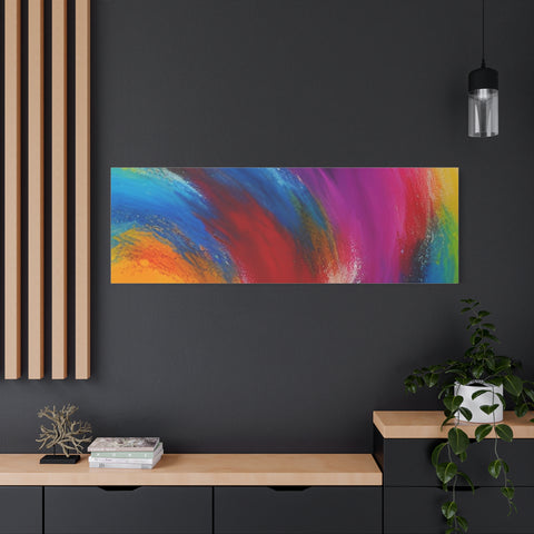 Abstract Rainbow Swirl Matte Canvas Print (Stretched)