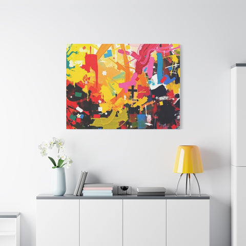 Abstract Color Splash Canvas Print - Vibrant Stretched Matte Wall Art