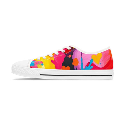 Colorful Abstract Paint Splash Women's Low Top Sneakers