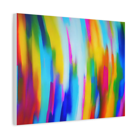 Abstract Rainbow Waves Matte Canvas Print — Vibrant Colorful Wall Art