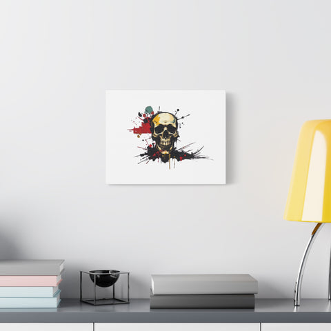 Skull Splash Art Canvas — Grunge Skull Wall Decor, Edgy Gothic Home Accent
