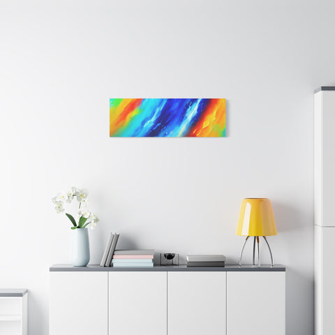 Abstract Rainbow Wave Matte Canvas Print — Vibrant Stretched Wall Art