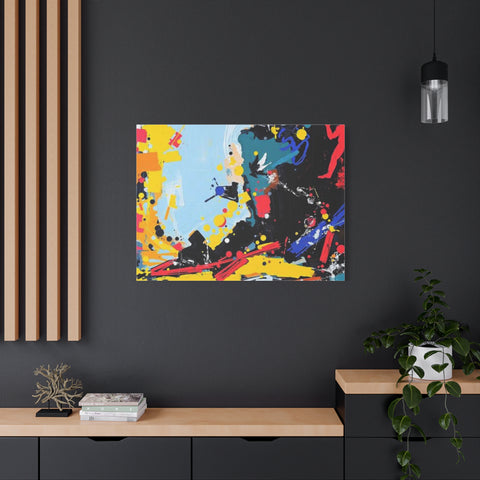 Abstract Color Splash Matte Canvas Print — Modern Stretched Wall Art
