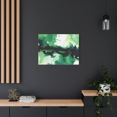 Abstract Green Brushstroke Canvas Print