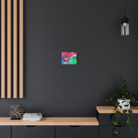 Abstract Neon Splash Matte Canvas Print — Vibrant Colorful Stretched Wall Art
