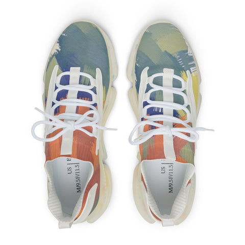 Men's Mesh Sneakers — Colorful Abstract Athletic Shoes