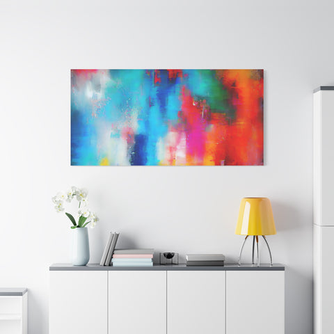 Vibrant Abstract Color Splash Matte Canvas Print