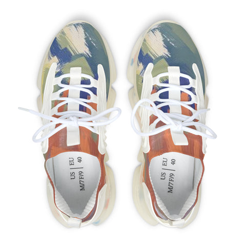 Mesh Sneakers — Colorful Abstract Athletic Shoes for Women