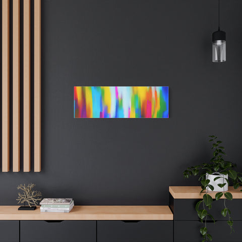 Abstract Rainbow Waves Matte Canvas Print — Vibrant Colorful Wall Art