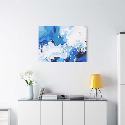 Abstract Blue Galaxy Canvas Print — Matte Stretched Wall Art