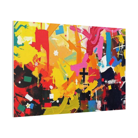 Abstract Color Splash Canvas Print - Vibrant Stretched Matte Wall Art
