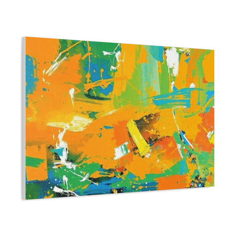 Abstract Orange & Green Canvas Art — Vibrant Modern Wall Decor