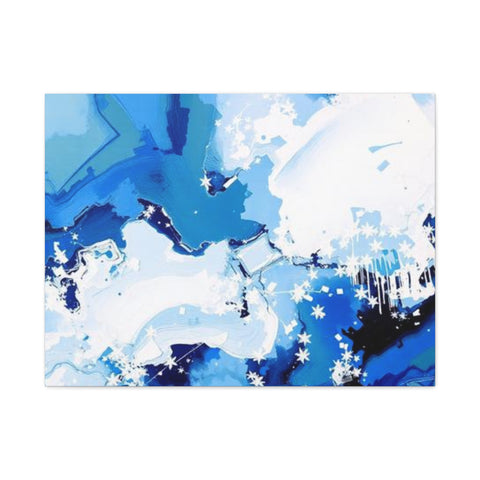 Abstract Blue Galaxy Canvas Print — Matte Stretched Wall Art