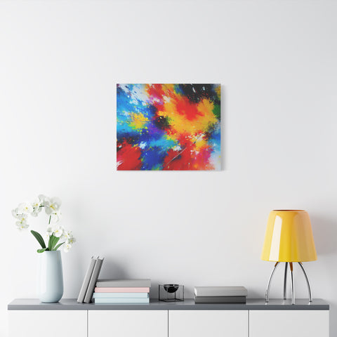 Abstract Color Splash Matte Canvas Print — Vibrant Stretched Wall Art