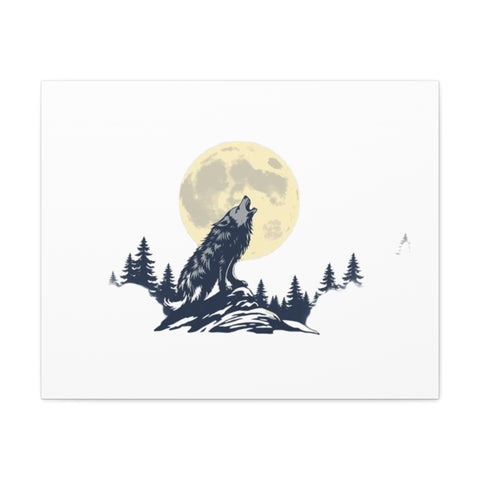 Howling Wolf Moon Matte Canvas Wall Art — Stretched 1.25"