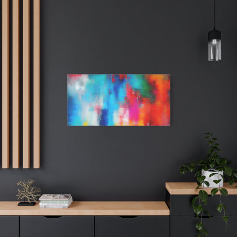 Vibrant Abstract Color Splash Matte Canvas Print