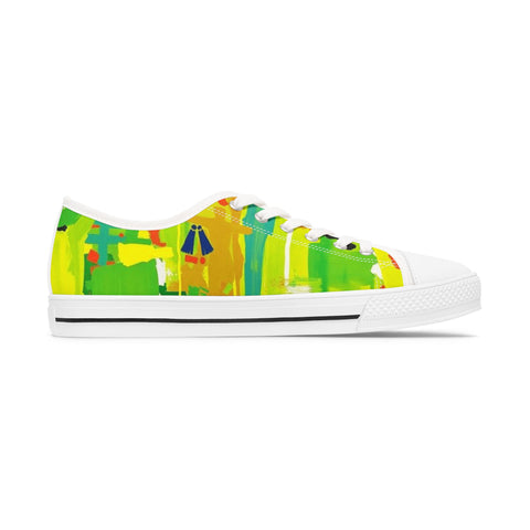 Women's Low Top Sneakers — Vibrant Tropical Abstract Print