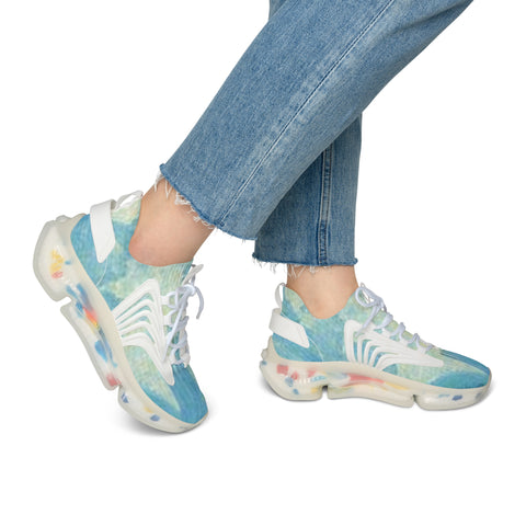 Women's Mesh Sneakers — Aqua Tie-Dye Breathable Athletic Shoes