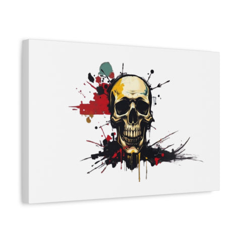 Skull Splash Art Canvas — Grunge Skull Wall Decor, Edgy Gothic Home Accent