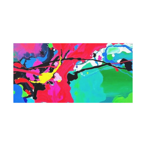 Abstract Neon Splash Matte Canvas Print — Vibrant Colorful Stretched Wall Art