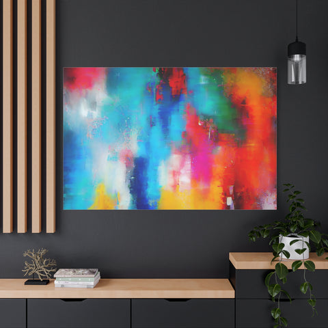 Vibrant Abstract Color Splash Matte Canvas Print