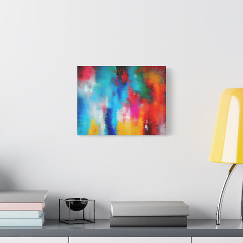 Vibrant Abstract Color Splash Matte Canvas Print