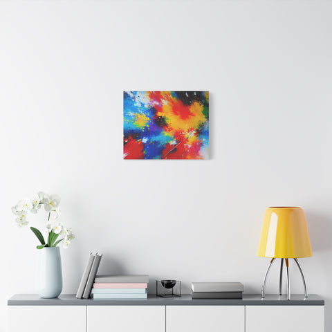Abstract Color Splash Matte Canvas Print — Vibrant Stretched Wall Art