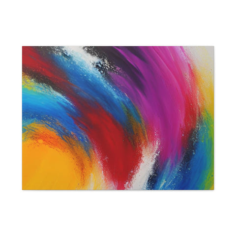 Abstract Rainbow Swirl Matte Canvas Print (Stretched)