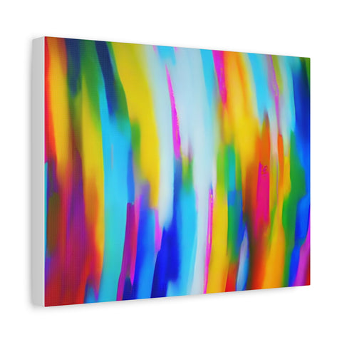 Abstract Rainbow Waves Matte Canvas Print — Vibrant Colorful Wall Art