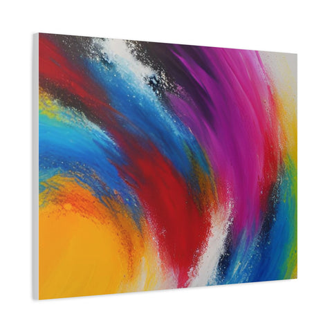 Abstract Rainbow Swirl Matte Canvas Print (Stretched)