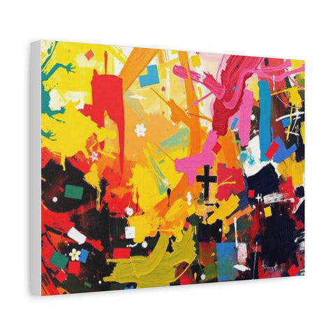 Abstract Color Splash Canvas Print - Vibrant Stretched Matte Wall Art