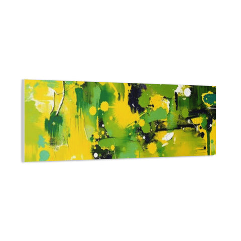 Abstract Green & Yellow Matte Canvas Print – Vibrant Modern Wall Art