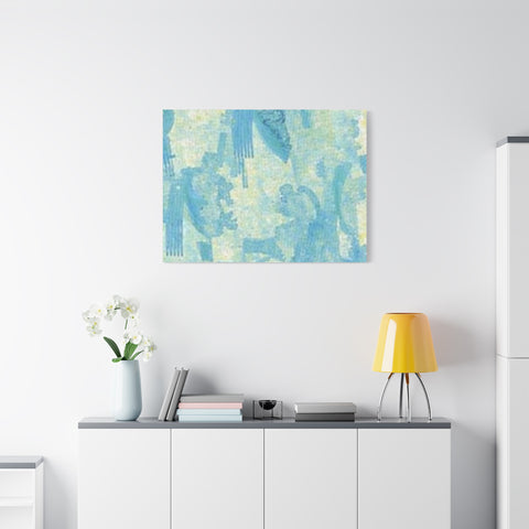 Abstract Aqua Brushstroke Canvas Print — Coastal Blue Wall Art