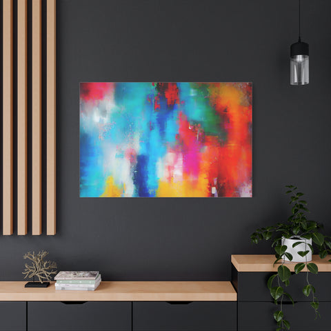 Vibrant Abstract Color Splash Matte Canvas Print