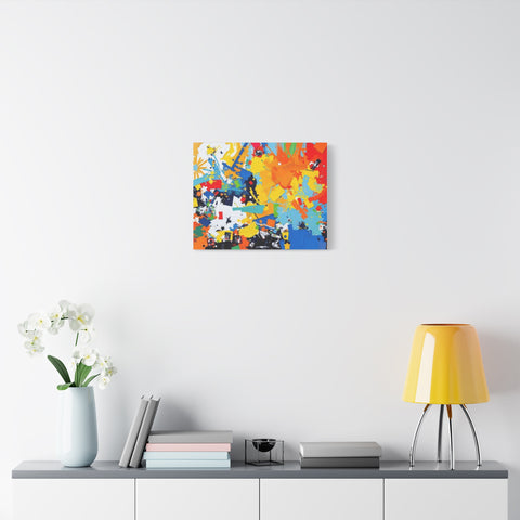 Abstract Splash Colorful Matte Canvas Wall Art – Vibrant Modern Stretched Print