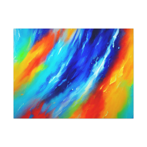 Abstract Rainbow Wave Matte Canvas Print — Vibrant Stretched Wall Art