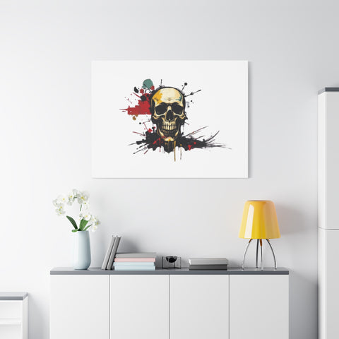 Skull Splash Art Canvas — Grunge Skull Wall Decor, Edgy Gothic Home Accent