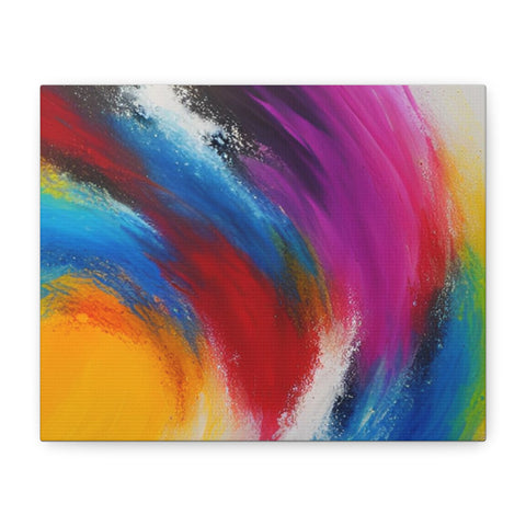 Abstract Rainbow Swirl Matte Canvas Print (Stretched)